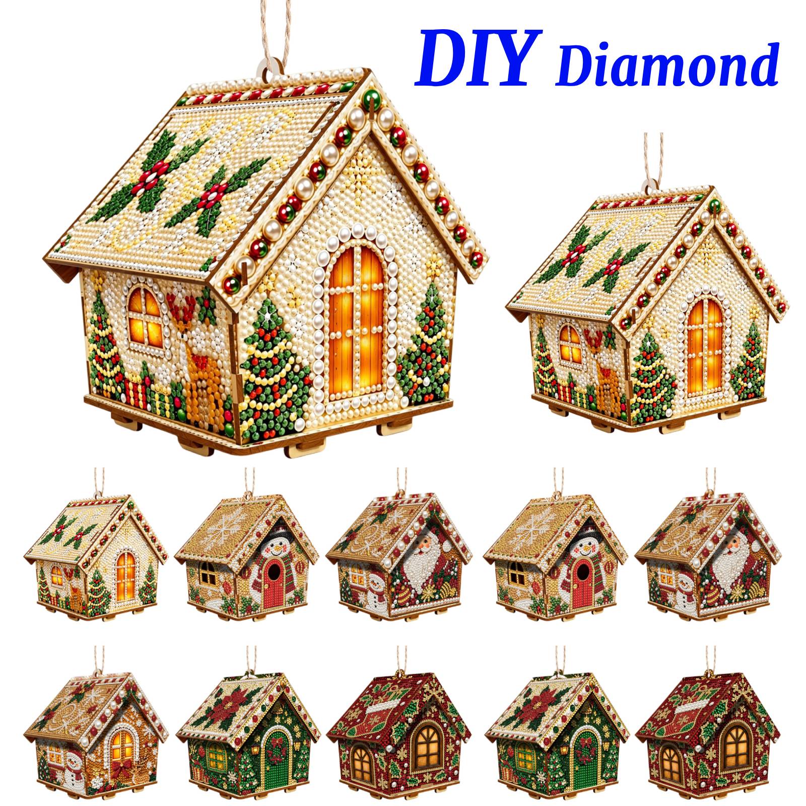 Resin Craft For Beginners - Wood Cottage Hanging Decoration Diamond Dot