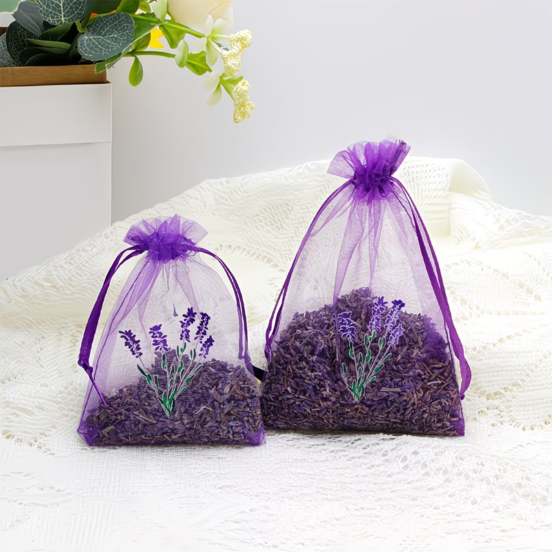 20Pcs Lavender Pattern Drawstr - Dried Flower Bulk ulasan dan harga