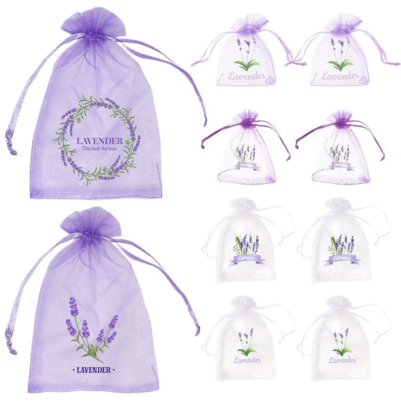 20Pcs Lavender Pattern Drawstr - Dried Flower Bulk ulasan dan harga