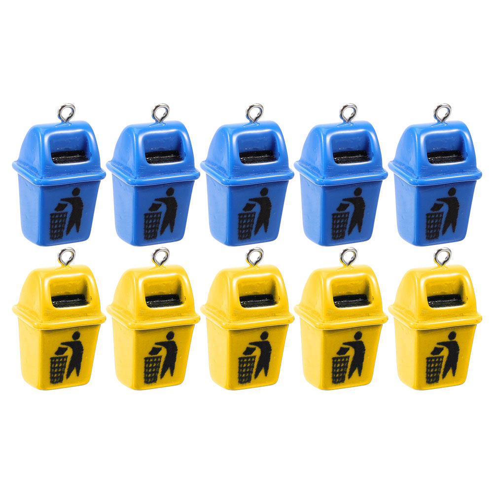 10Pcs Garbage Bin Charms Smoot - Crafting Resin ulasan dan harga