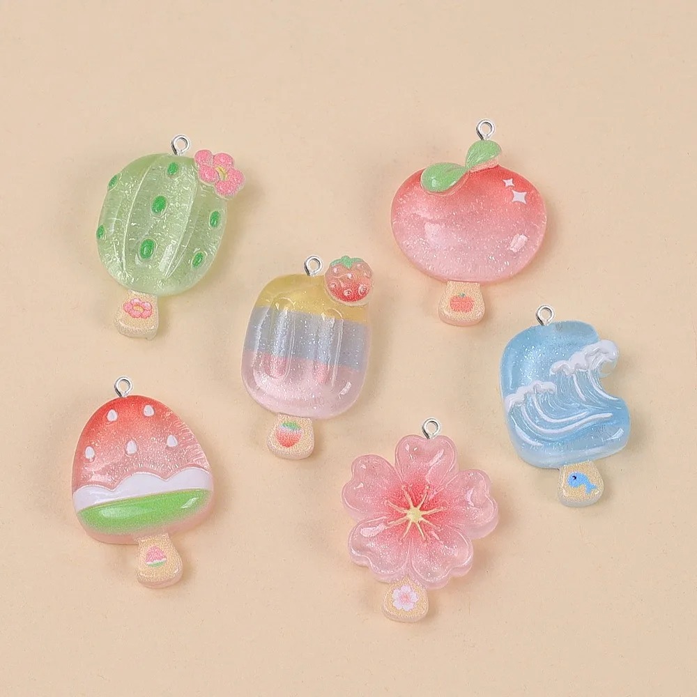 10Pcs Kawaii Summer Popsicle R - Resin Craft Material ulasan dan harga